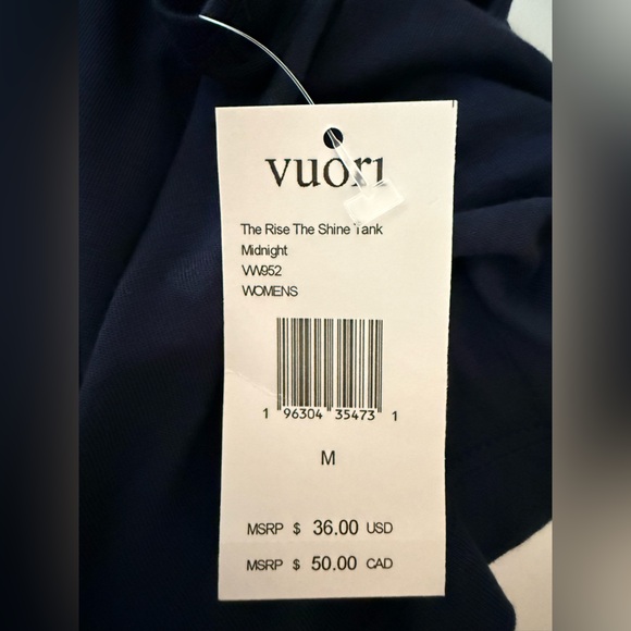 Vuori The Rise The Shine Muscle Tank Midnight Navy Women’s Medium NWT - Picture 5 of 7